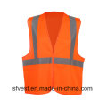 Gilet de sécurité d&#39;avertissement réfléchissant haute visibilité 100% polyester avec EN ISO